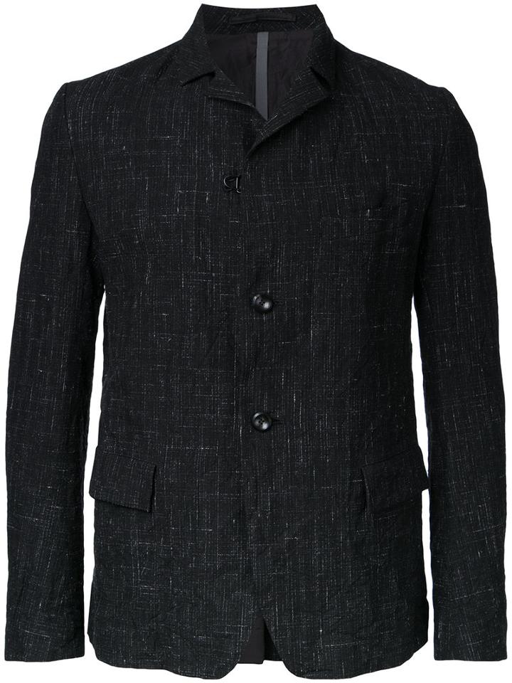Kazuyuki Kumagai Woven Blazer, Men's, Size: 2, Black, Cotton/linen/flax/hemp/wool