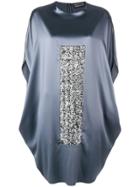 Gianluca Capannolo Oversized Sequin Panel T-shirt Dress - Grey