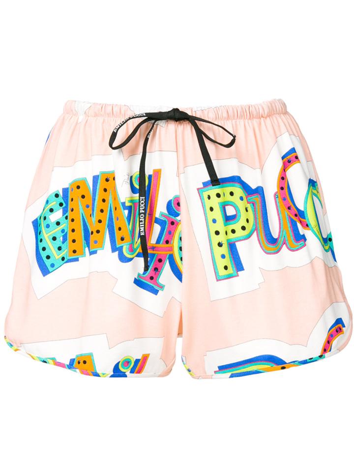 Emilio Pucci Logo Print Shorts - Multicolour