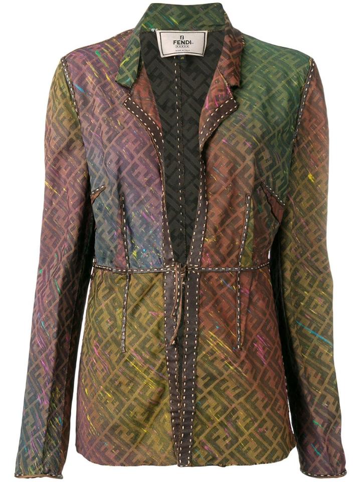 Fendi Vintage 2000's Monogram Gradient Jacket - Brown