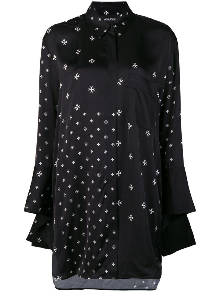 Neil Barrett Military Star Print Shirt - Black