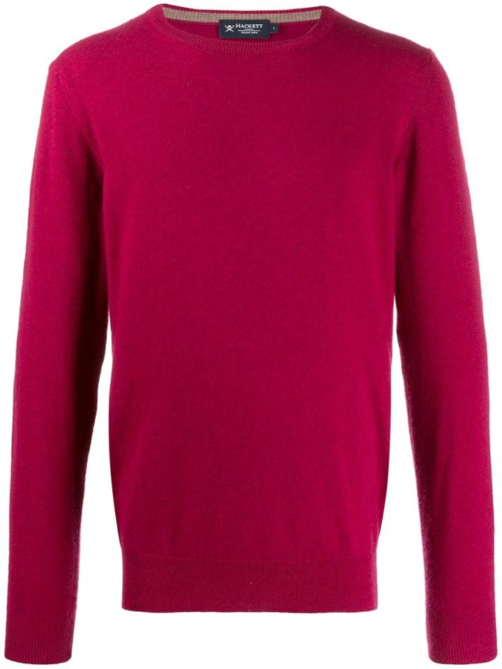 Hackett Crew-neck Wool Jumper - Red