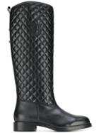 Trussardi Jeans Quilted Effect Boots - Black