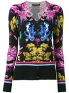 Roberto Cavalli Botanical Print Cardigan, Women's, Size: 42, Silk/cashmere/wool
