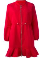 Moncler Gamme Rouge Logo Applique Zip Coat