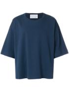 House Of The Very Islands Oversized Cropped Sleeve Tee - Blue