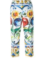 Dolce & Gabbana Majolica Print Brocade Trousers