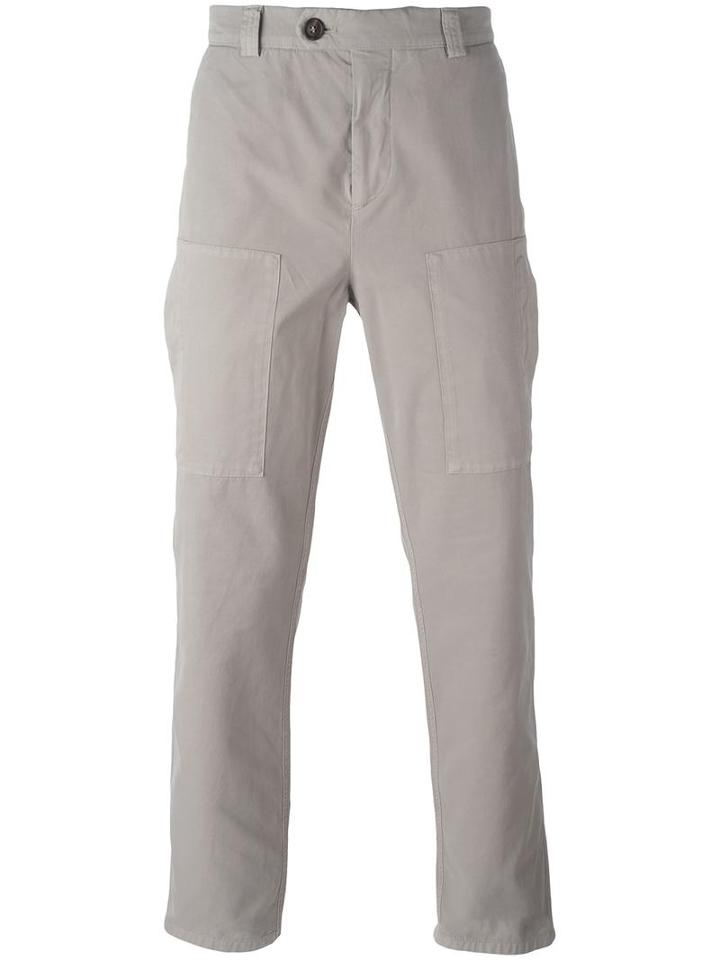 Brunello Cucinelli Patch Pocket Trousers, Men's, Size: 54, Nude/neutrals, Cotton