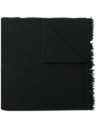 Valentino Long Raw Edge Scarf - Black