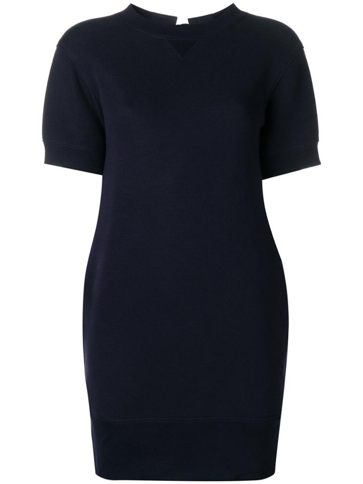 Sacai Lace Up Detail Shift Dress - Blue