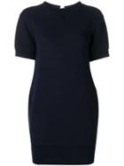 Sacai Lace Up Detail Shift Dress - Blue