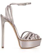 Casadei Flora Bonnie Platform Sandals - Silver