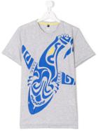 Armani Junior Teen Whale-print T-shit - Grey