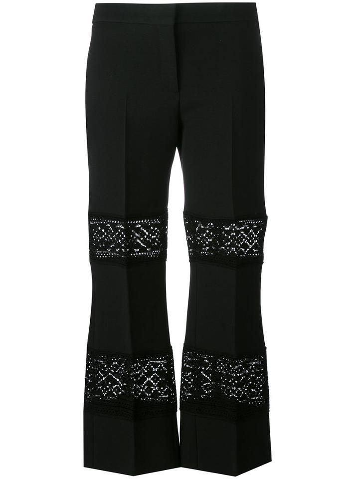 Alexander Mcqueen Sheer Panel Trousers, Women's, Size: 42, Black, Wool/silk/polyamide/cupro