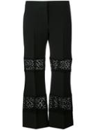 Alexander Mcqueen Sheer Panel Trousers, Women's, Size: 42, Black, Wool/silk/polyamide/cupro
