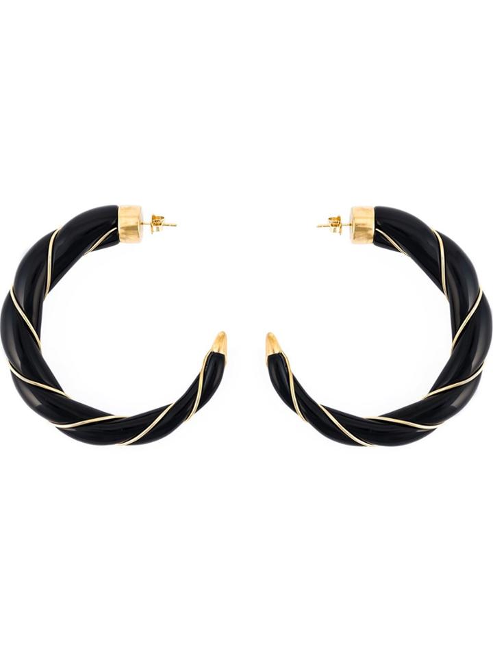 Aurelie Bidermann 'diana' Hoop Earrings - Black
