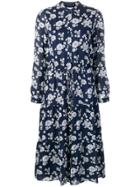 Michael Michael Kors Floral Print Shirt Dress - Blue