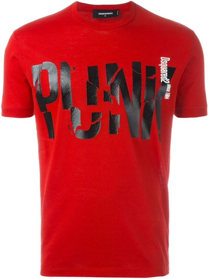 Dsquared2 Punk T-shirt, Men's, Size: Xl, Red, Cotton