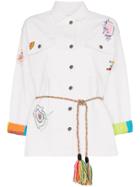 Mira Mikati Embroidered Denim Jacket - White