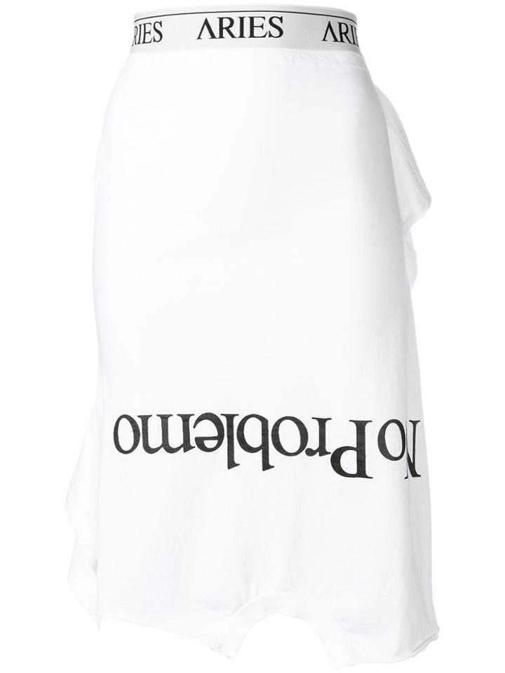 Aries Slogan Midi Skirt - White
