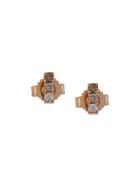 Eva Fehren 18kt Rose Gold Line Diamond Studs - Rsdgld