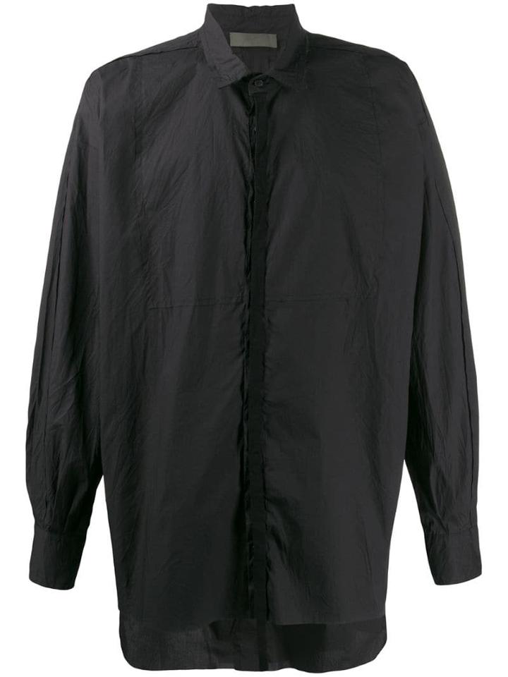 Di Liborio Crinkle-effect Contrast Shirt - Black