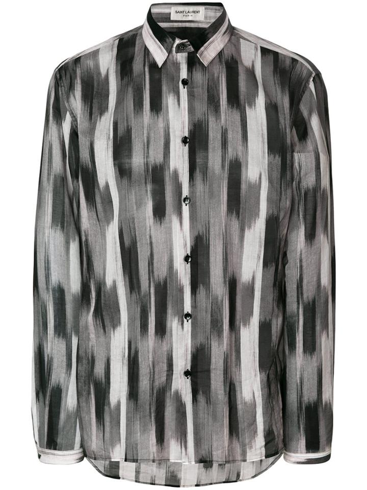 Saint Laurent Tie-dye Print Shirt - Black