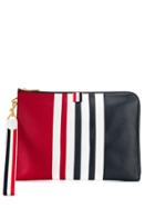Thom Browne Striped Clutch Bag - White