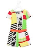 Moschino Kids Printed Patchwork Playsuit, Toddler Girl's, Size: 4 Yrs