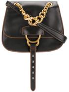 Miu Miu Chain Handle Saddle Bag - Black