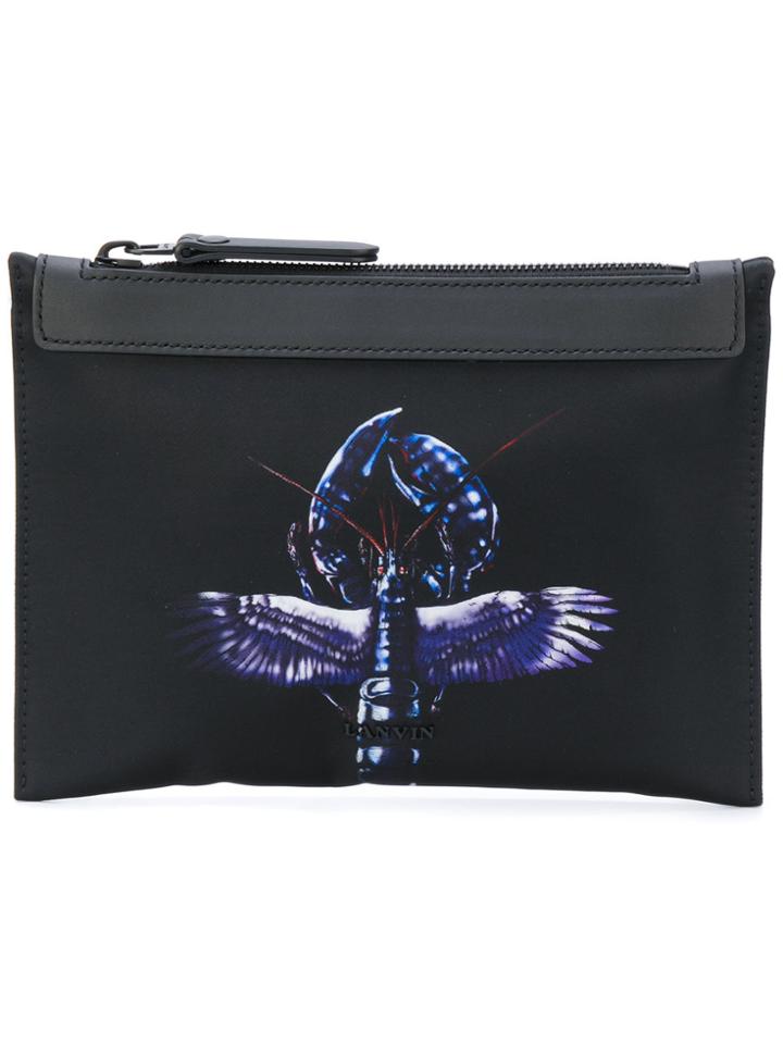 Lanvin Winged Lobster Detail Clutch Bag - Black