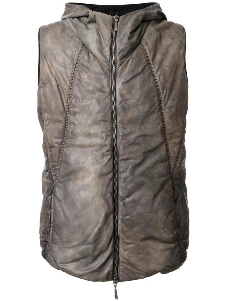 Masnada Padded Gilet, Men's, Size: 52, Brown, Calf Leather