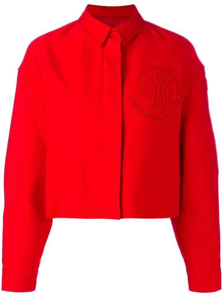 Moncler Gamme Rouge - Cropped Boxy Jacket - Women - Silk/cotton - 1, Red, Silk/cotton