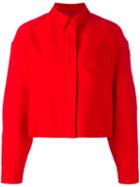 Moncler Gamme Rouge - Cropped Boxy Jacket - Women - Silk/cotton - 1, Red, Silk/cotton