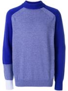 Sacai Raglan Panelled Sweater - Blue