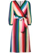 Alice+olivia Rainbow Stripe Wrap Dress - Multicolour