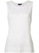 Lafayette 148 Scoop Neck Tank Top, Women's, Size: Medium, White, Cotton