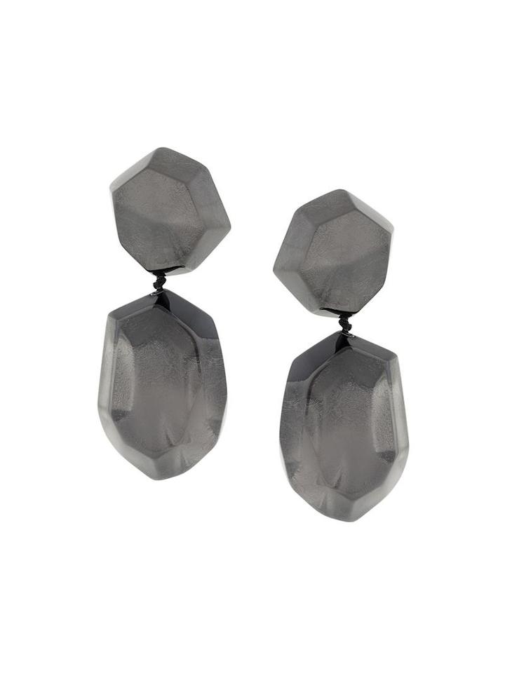 Monies Double Stone Earrings, Women's, Grey