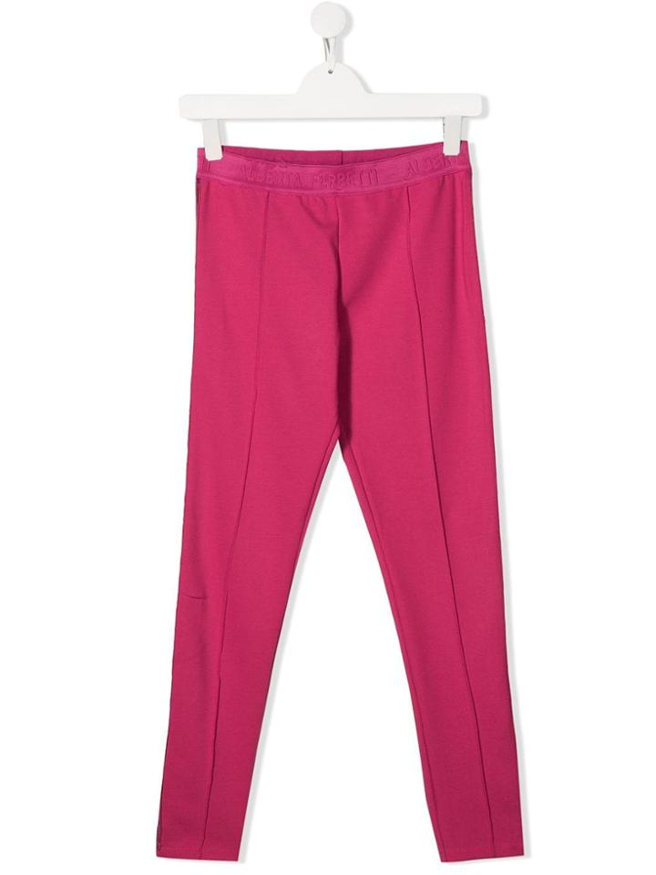 Alberta Ferretti Kids Teen Sequined Stripe Leggings - Pink