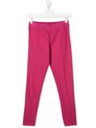Alberta Ferretti Kids Teen Sequined Stripe Leggings - Pink