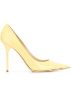 Jimmy Choo Abel Pumps, Women's, Size: 37, Yellow/orange, Leather/patent Leather