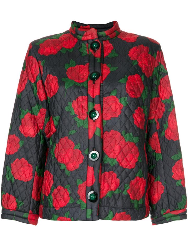 Yves Saint Laurent Vintage Floral Quilted Jacket - Red