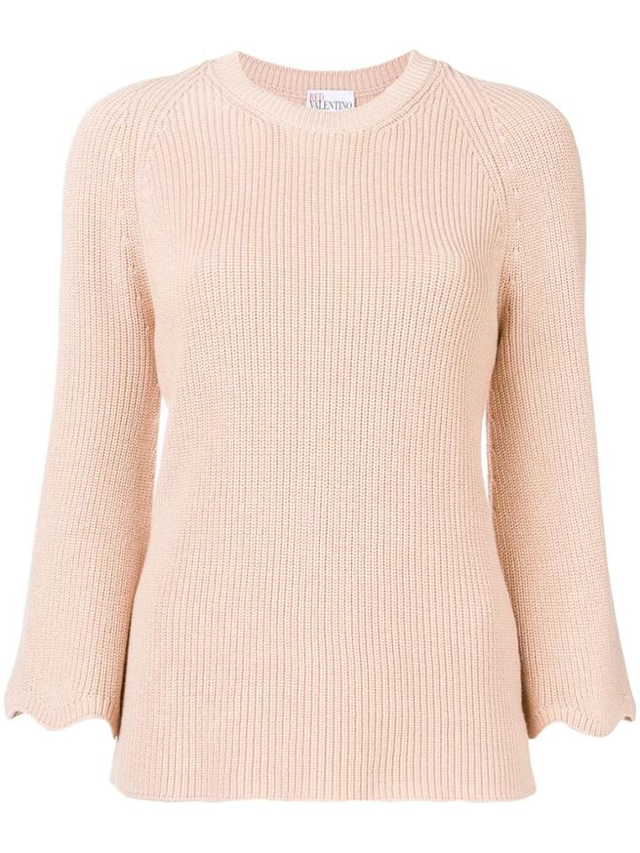 Red Valentino Scalloped Sleeve Jumper - Pink