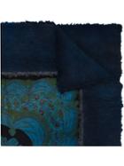 Avant Toi Floral Print Detail Scarf - Blue
