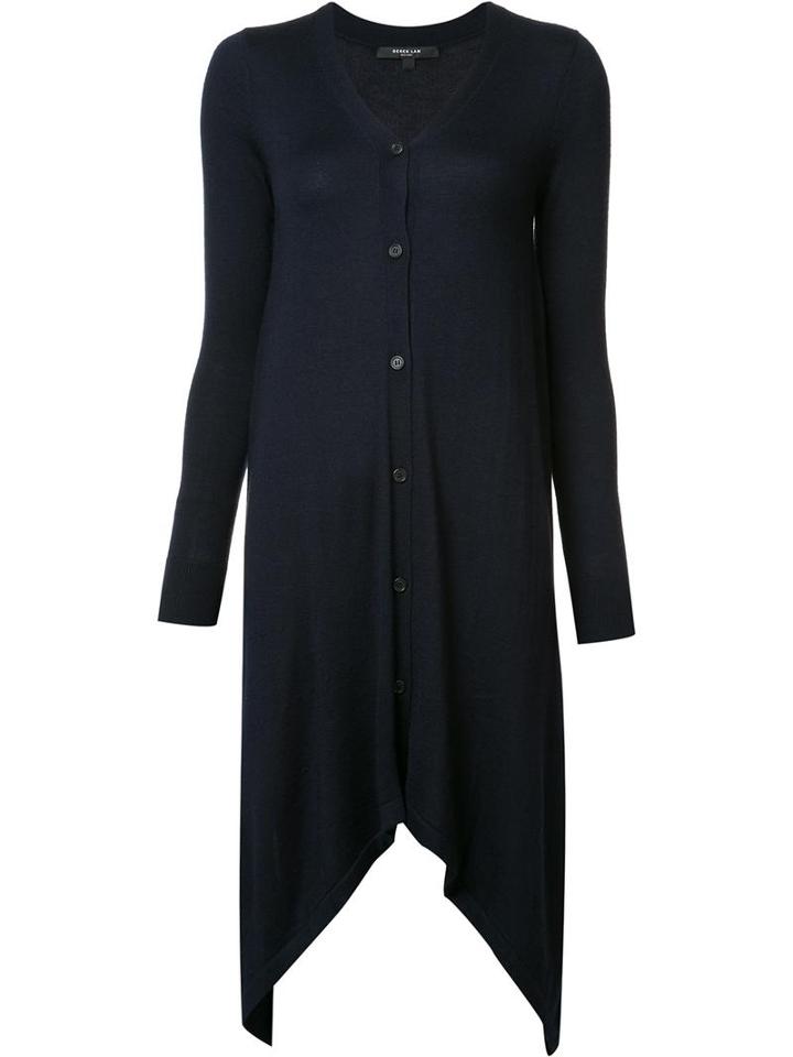 Derek Lam Long Asymmetric Cardigan, Women's, Size: Small, Blue, Silk/cashmere