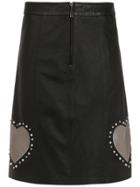 Andrea Bogosian Embellished Leather Skirt - Black
