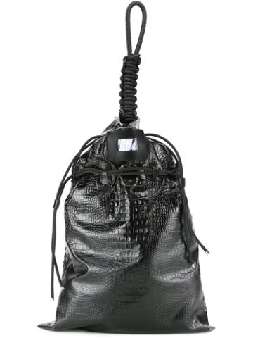 22/4 By Stephanie Hahn Crocodile Skin Effect Drawstring Tote Bag