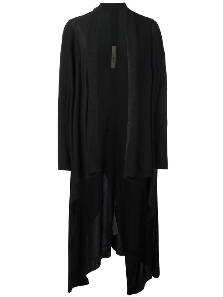 Rick Owens Asymmetric Cardigan, Men's, Size: Xl, Black, Virgin Wool