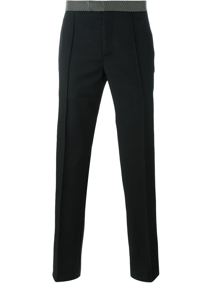 Alexander Mcqueen - Straight Leg Trousers - Men - Silk/acetate/viscose/virgin Wool - 48, Black, Silk/acetate/viscose/virgin Wool