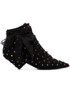 Saint Laurent Black Blaze 45 Crystal Embellished Suede Boots